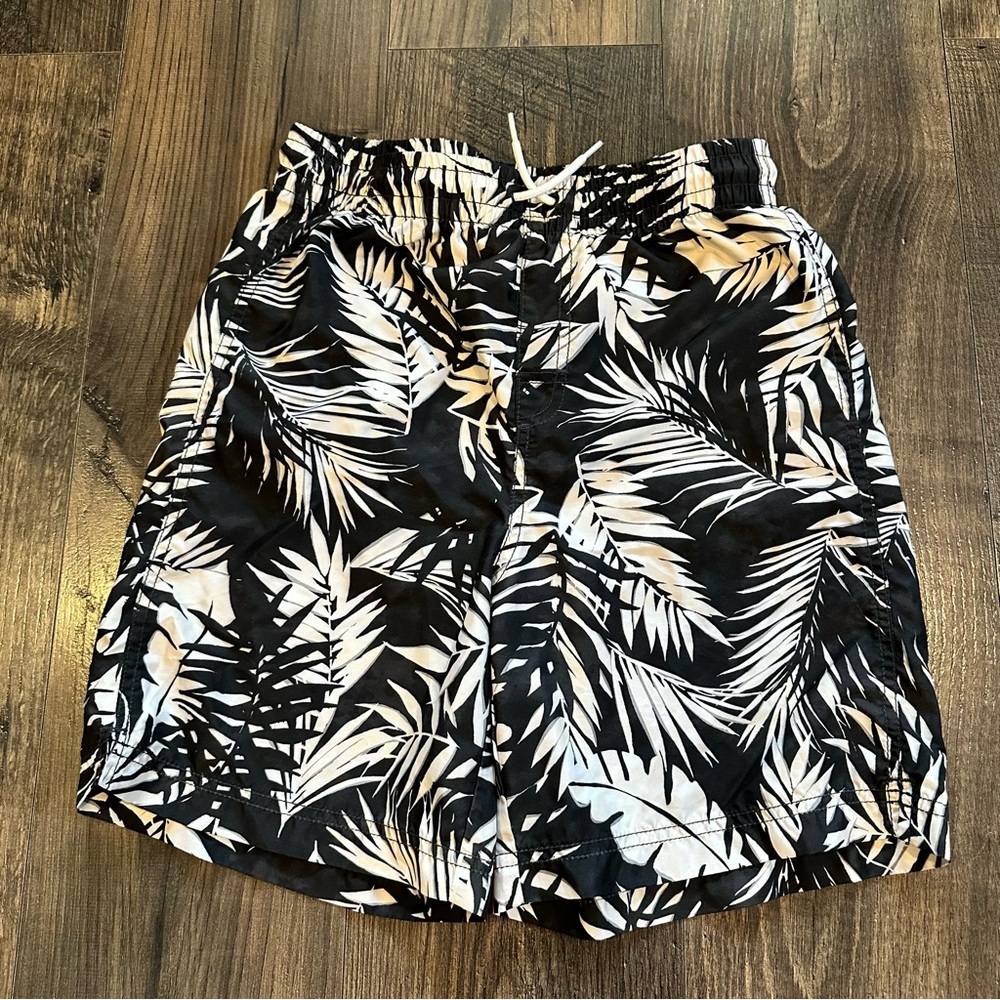 GUC Old Navy Boy's Swim Trunks Swimsuit Shorts Black Tropical, Size: XXL 18